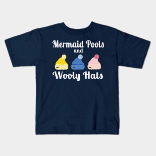 Wild Swimmer, swimming in Mermaid Pools and wooly Hats Kids T-Shirt